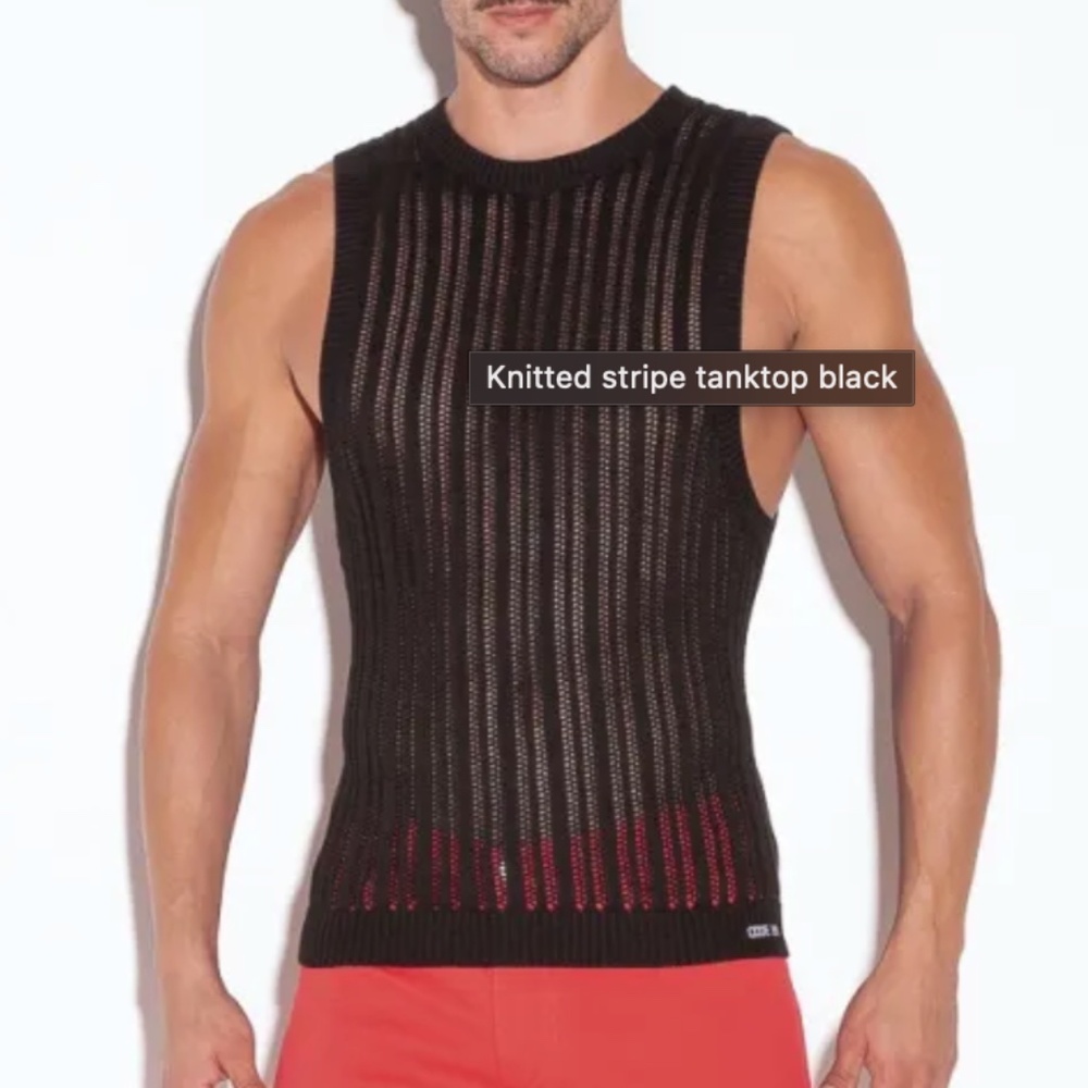 CODE 22 KNITTED STRIPE TANKTOP SLEEVELESS BLACK